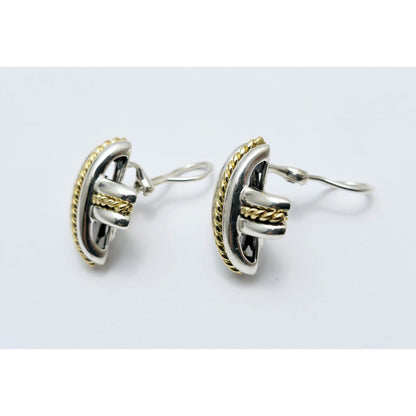 Tiffany & Co Signature X Clip On Earrings 18K Yellow Gold & Sterling Silver 925