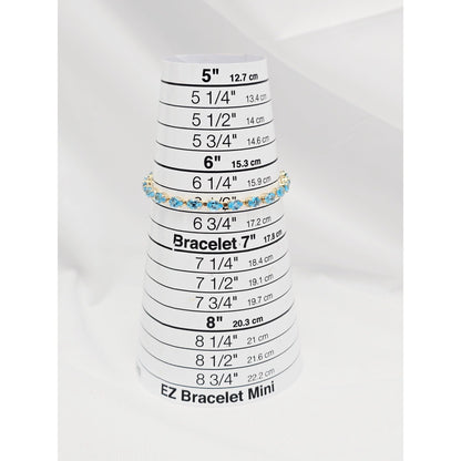 14K Yellow Gold Blue Topaz Tennis Link Bracelet