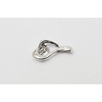 10K White Gold Rhombus Diamond Charm Pendant