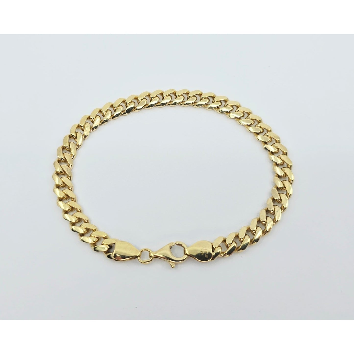 14K Yellow Gold Cuban Link Chain Bracelet