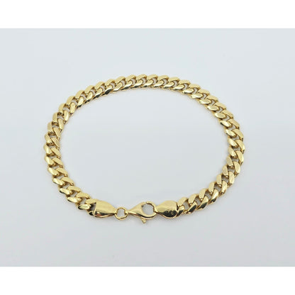 14K Yellow Gold Cuban Link Chain Bracelet