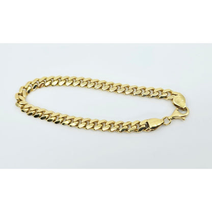 14K Yellow Gold Cuban Link Chain Bracelet