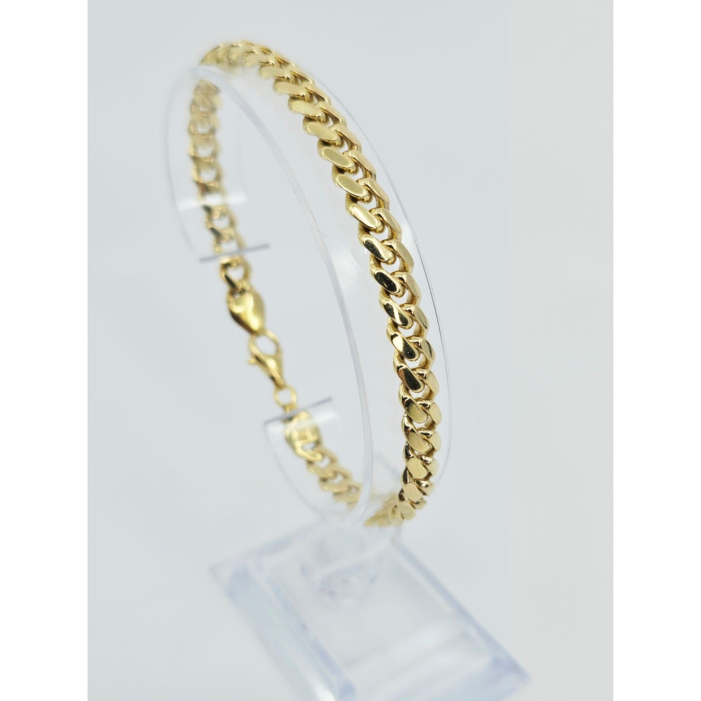 14K Yellow Gold Cuban Link Chain Bracelet