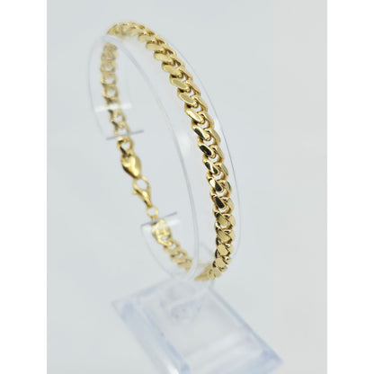 14K Yellow Gold Cuban Link Chain Bracelet