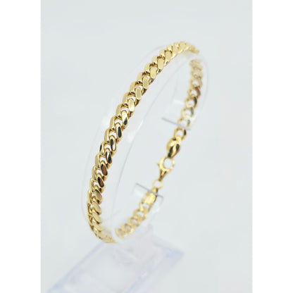 14K Yellow Gold Cuban Link Chain Bracelet