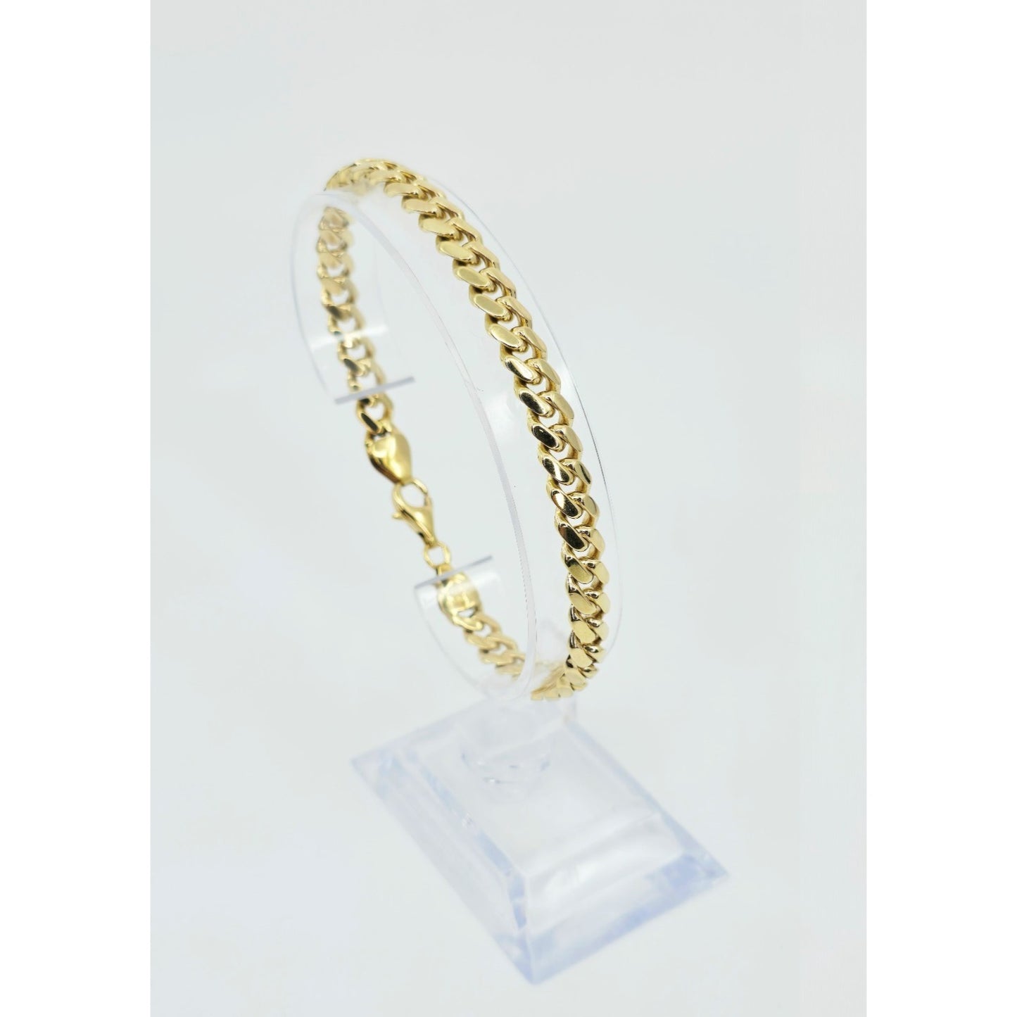 14K Yellow Gold Cuban Link Chain Bracelet