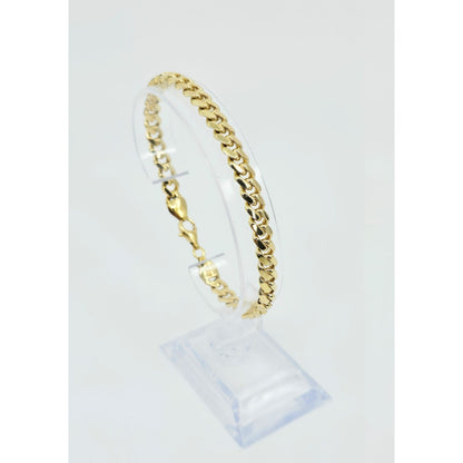 14K Yellow Gold Cuban Link Chain Bracelet