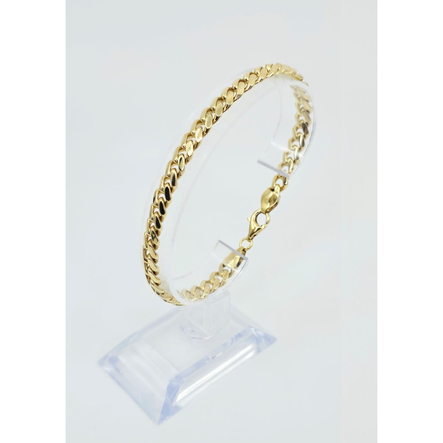 14K Yellow Gold Cuban Link Chain Bracelet