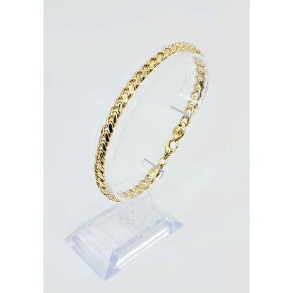 14K Yellow Gold Cuban Link Chain Bracelet