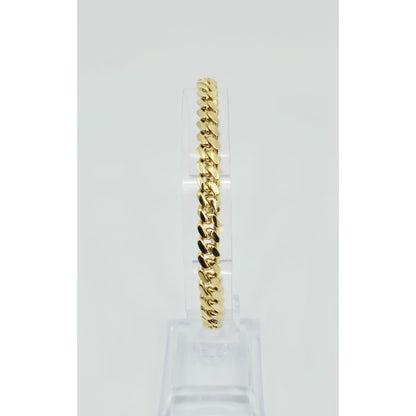 14K Yellow Gold Cuban Link Chain Bracelet