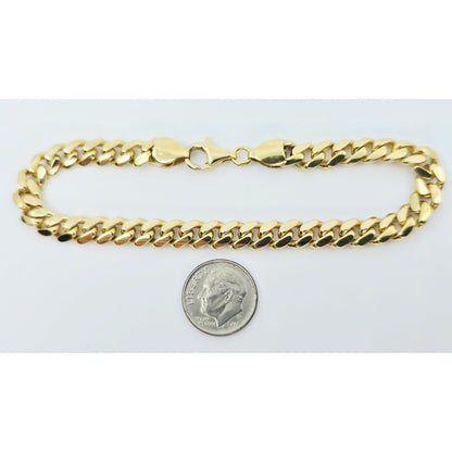 14K Yellow Gold Cuban Link Chain Bracelet