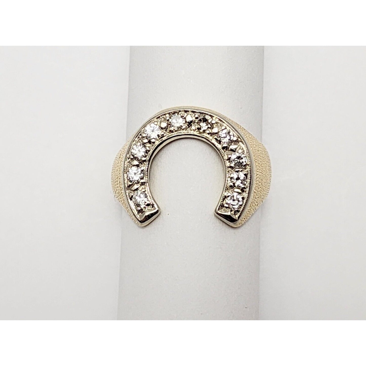 14K Two Tone Gold Horse Shoe Diamond Ring