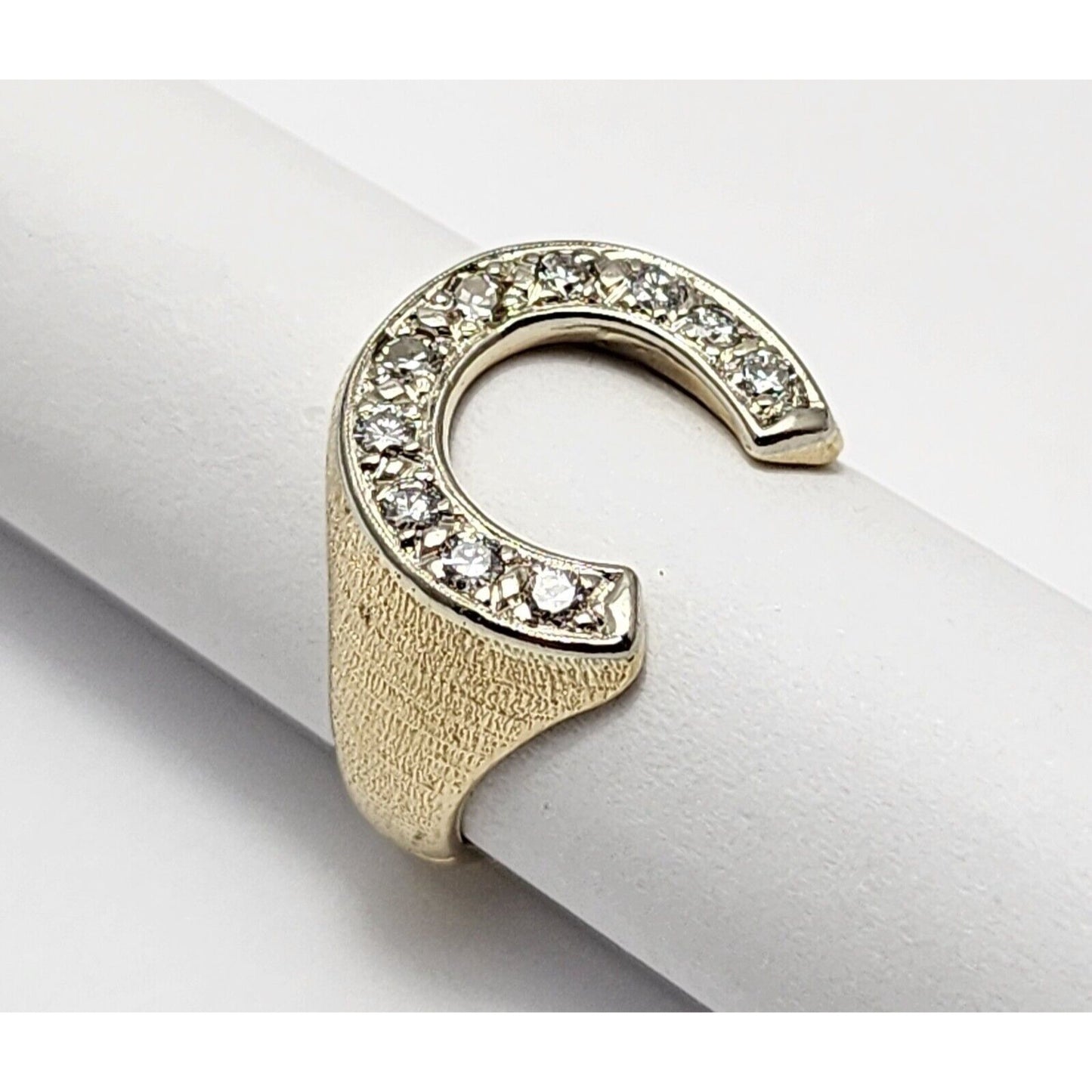 14K Two Tone Gold Horse Shoe Diamond Ring