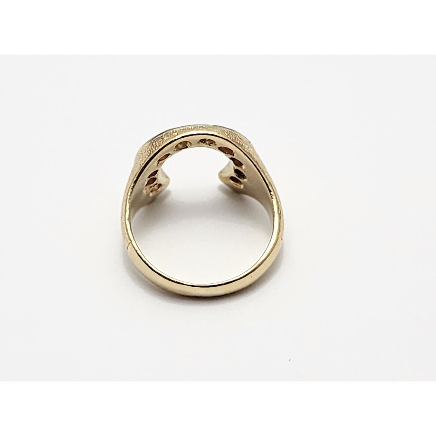 14K Two Tone Gold Horse Shoe Diamond Ring