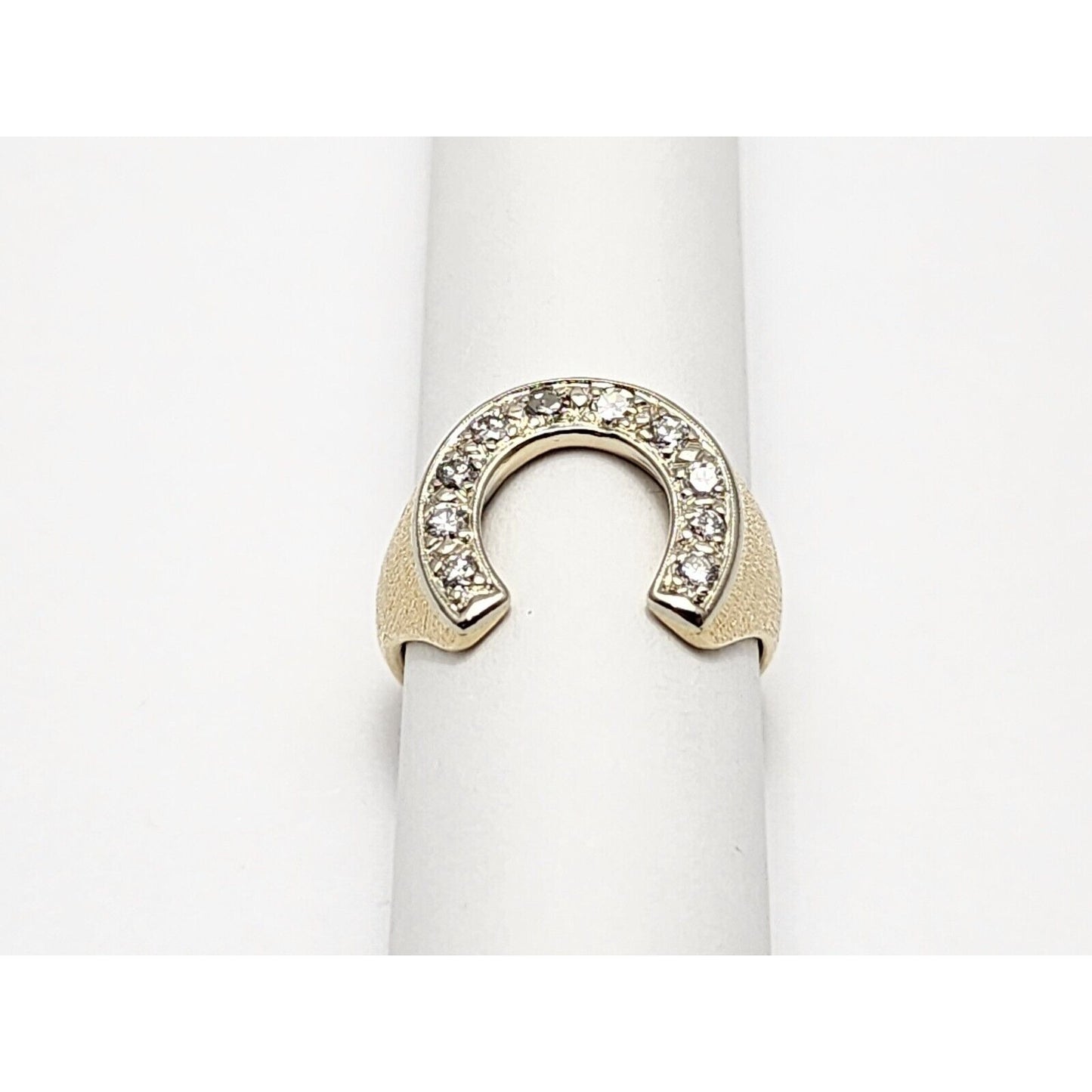 14K Two Tone Gold Horse Shoe Diamond Ring