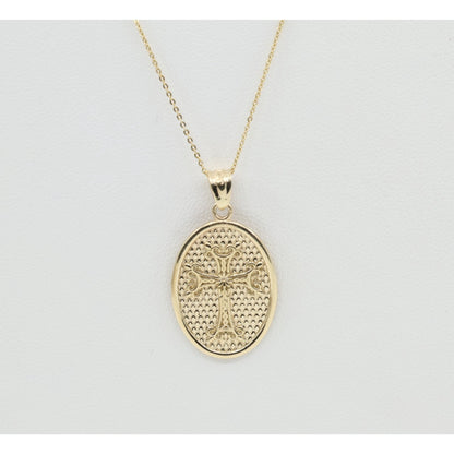 10K Yellow Gold Oval Armenian Cross Pendant Charm