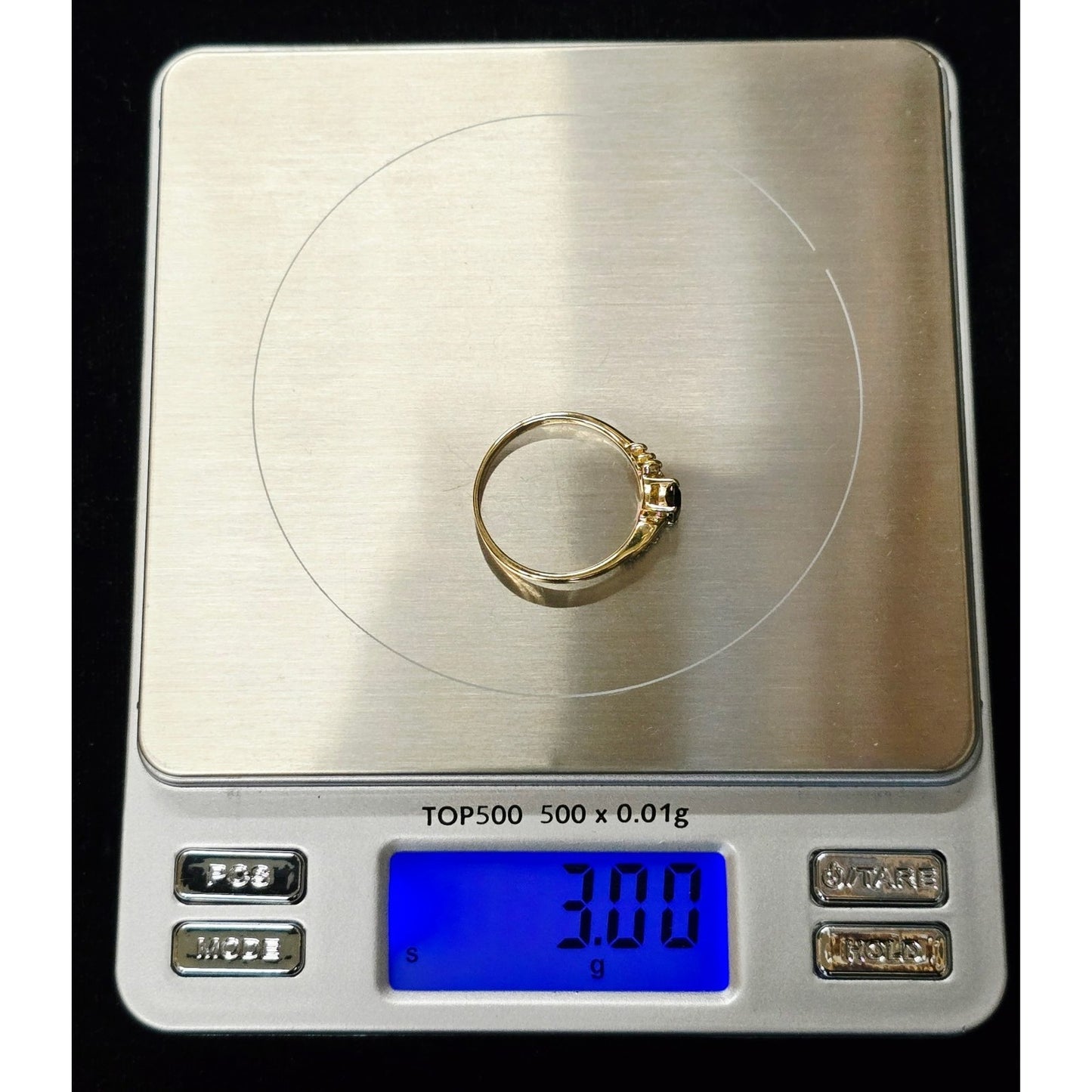 14K Yellow Gold Oval Sapphire & Diamond Ring