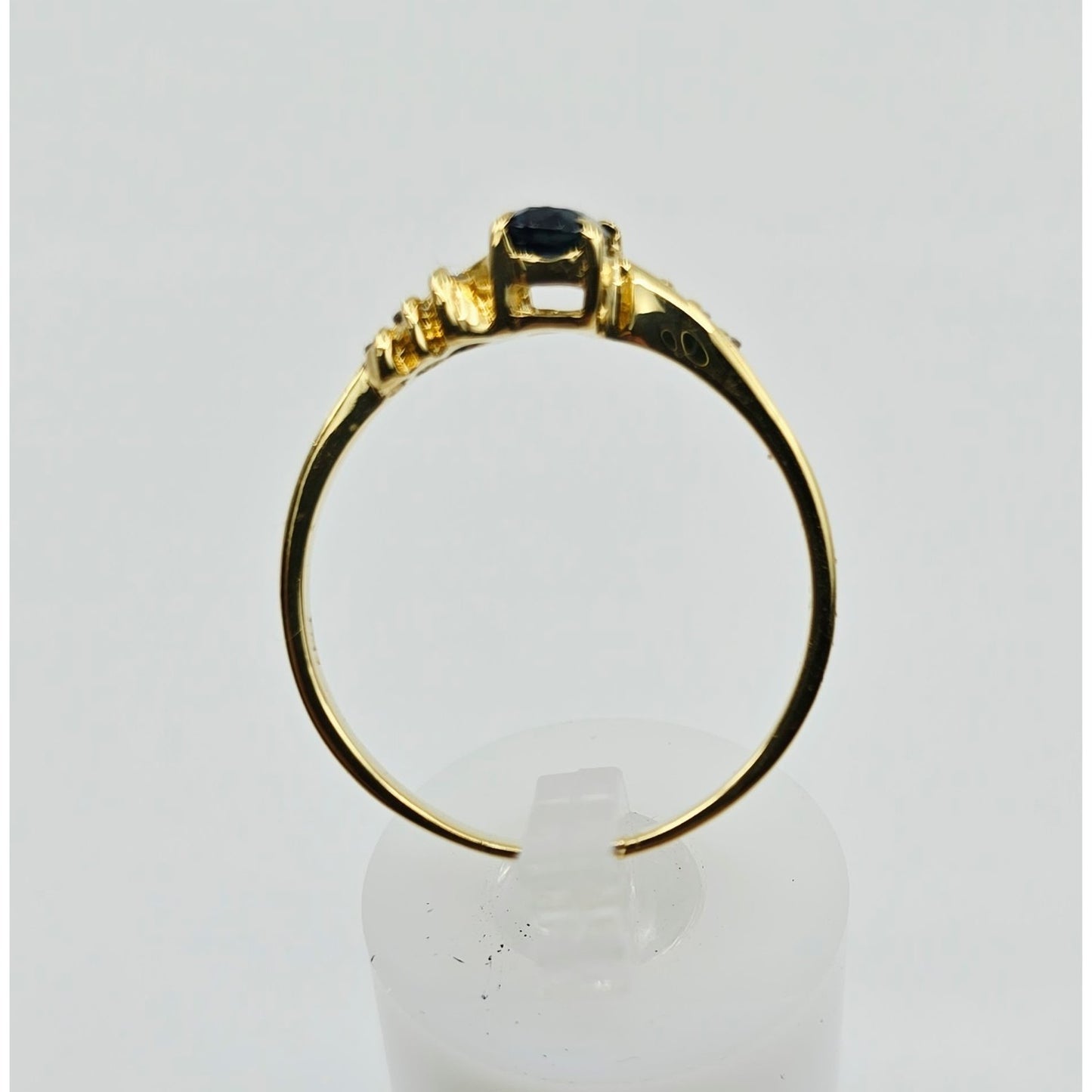 14K Yellow Gold Oval Sapphire & Diamond Ring