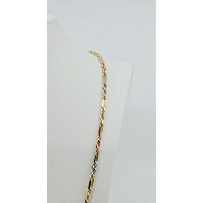 14K Tri Tone Gold Milano Rope Chain Necklace