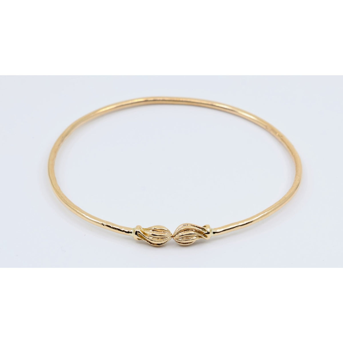 14K Yellow Gold Resizable Bangle Cuff Bracelet
