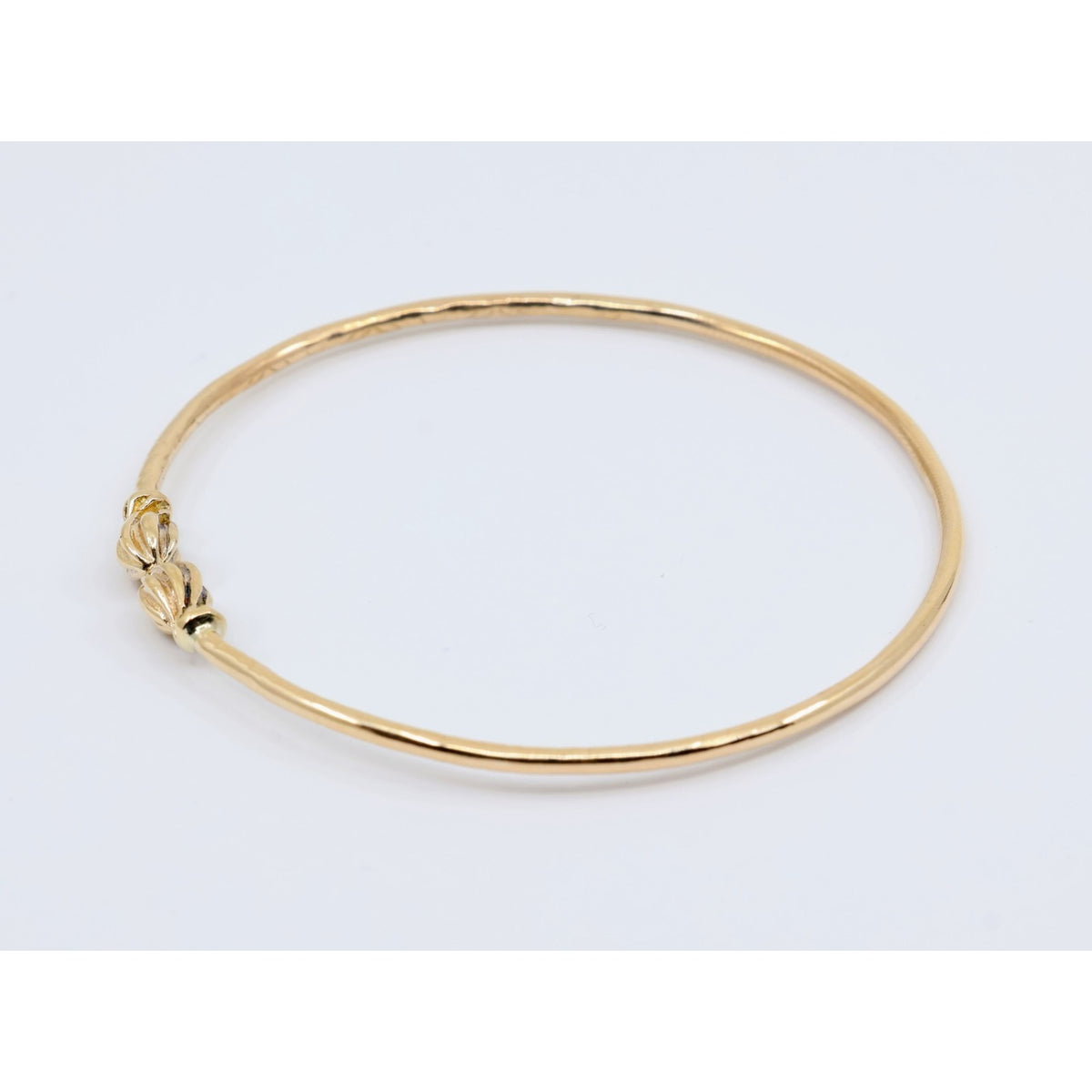 14K Yellow Gold Resizable Bangle Cuff Bracelet