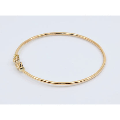 14K Yellow Gold Resizable Bangle Cuff Bracelet