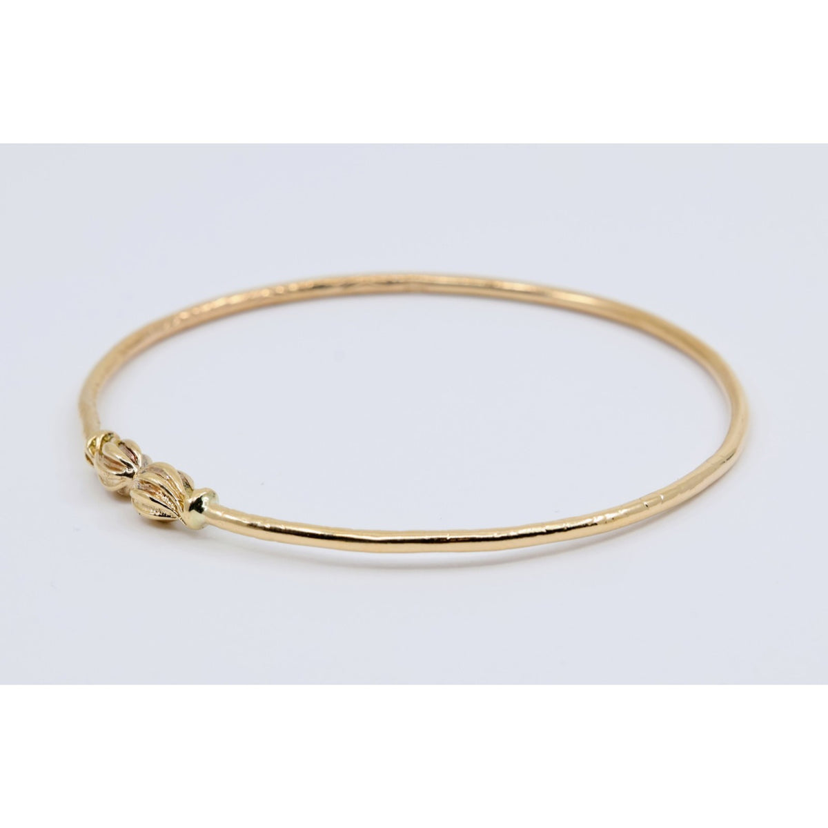 14K Yellow Gold Resizable Bangle Cuff Bracelet