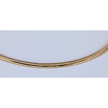 14K Yellow Gold Resizable Bangle Cuff Bracelet