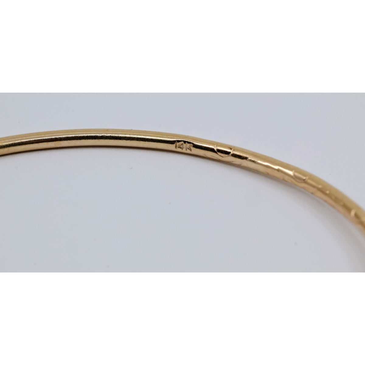 14K Yellow Gold Resizable Bangle Cuff Bracelet