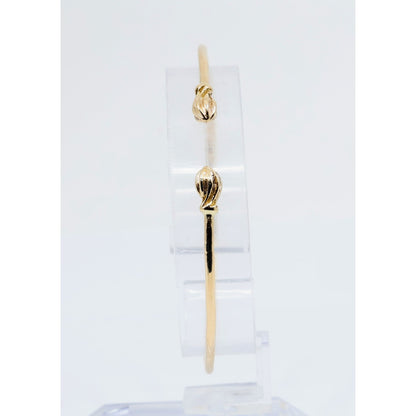 14K Yellow Gold Resizable Bangle Cuff Bracelet