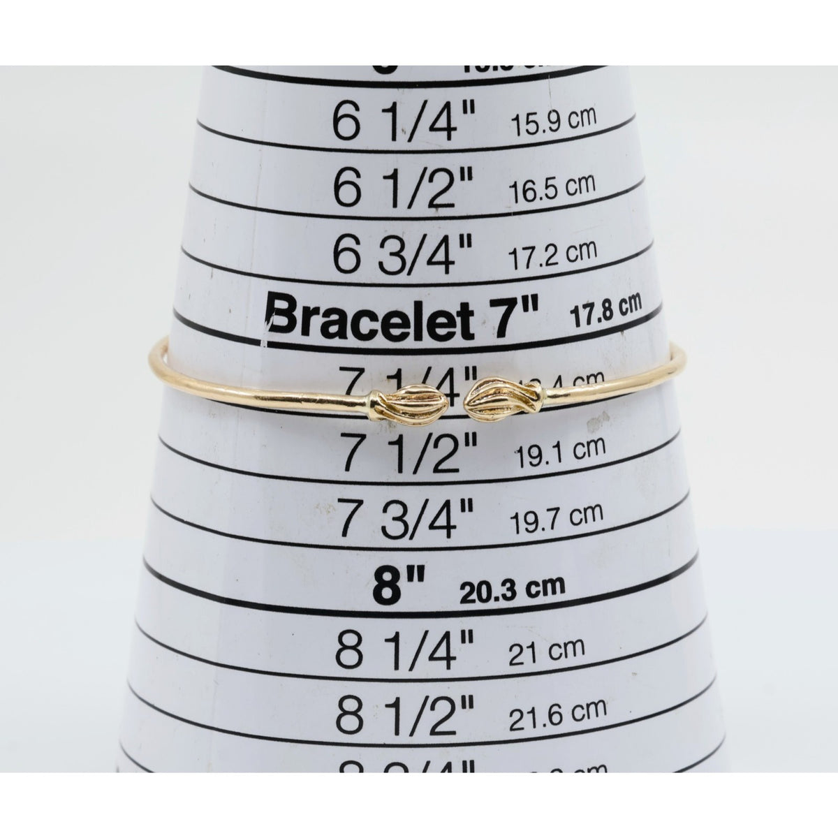 14K Yellow Gold Resizable Bangle Cuff Bracelet