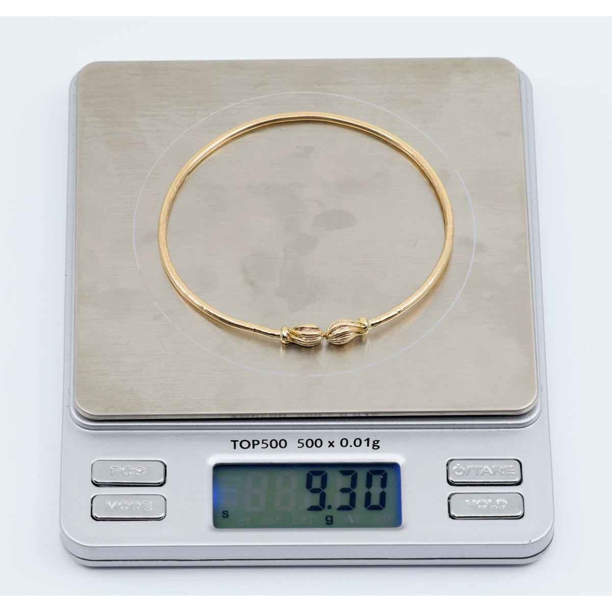 14K Yellow Gold Resizable Bangle Cuff Bracelet