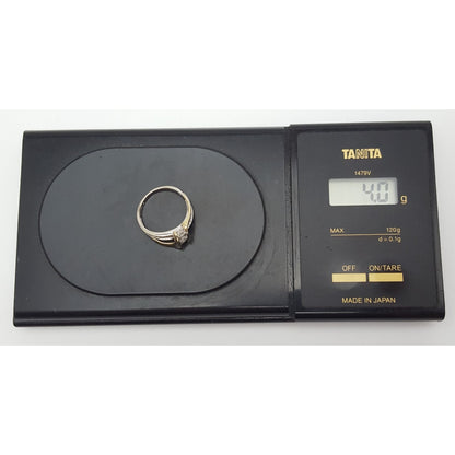 14K  Two Tone Gold Round & Baguette Diamond Ring