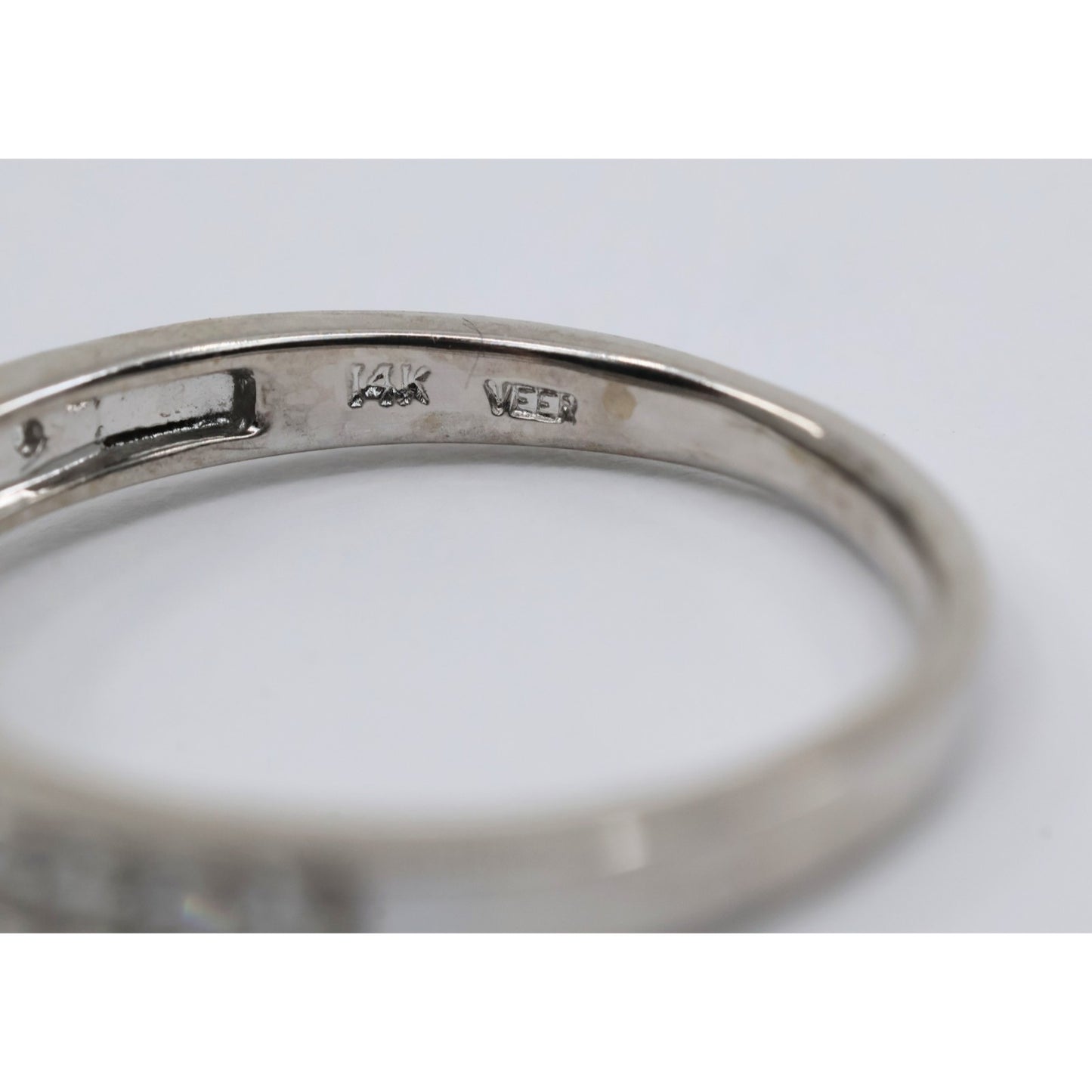 14K White Gold Round Diamond Halo Pave Engagement Ring