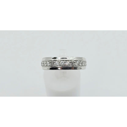 14K White Gold Diamond Wedding Band Ring