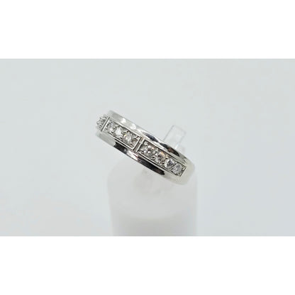 14K White Gold Diamond Wedding Band Ring