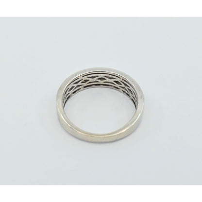 14K White Gold Diamond Wedding Band Ring