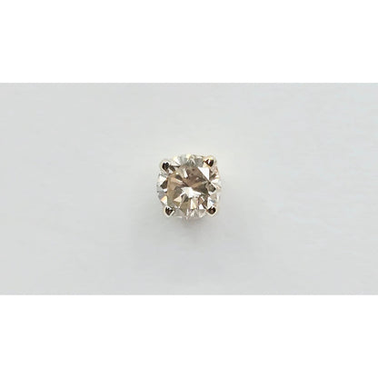 Single 14K Yellow Gold Round Cut Diamond Stud Earring