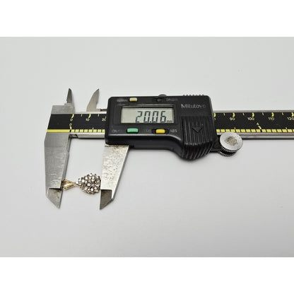 10K Two Tone Gold Teardrop White Diamond Charm Pendant