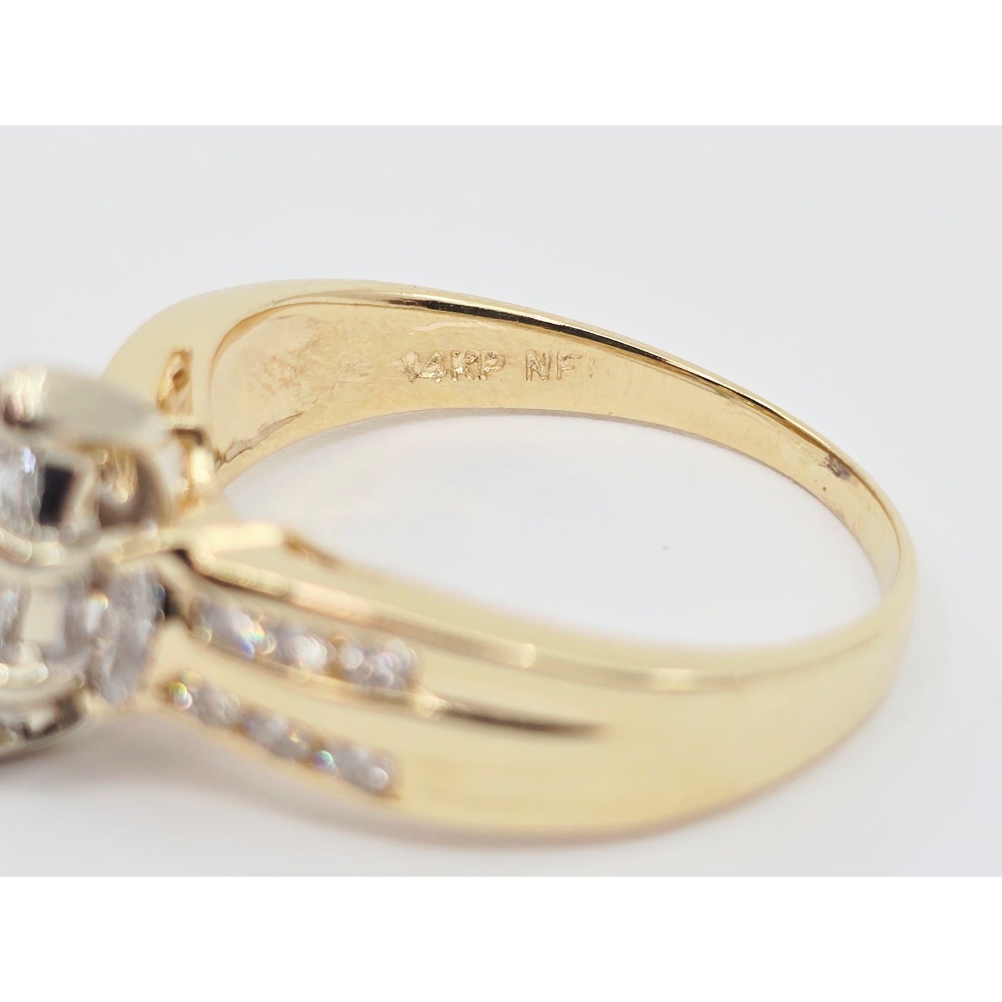 14K Yellow Gold Princess, Trillion & Marquise Engagement Ring