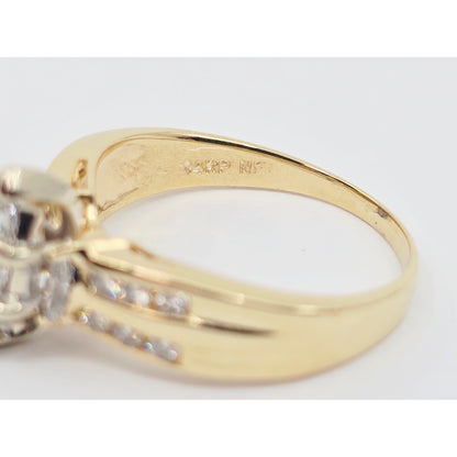 14K Yellow Gold Princess, Trillion & Marquise Engagement Ring