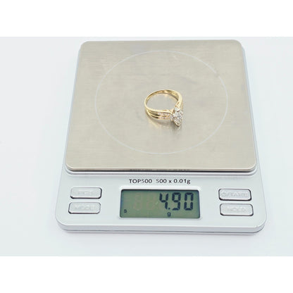14K Yellow Gold Princess, Trillion & Marquise Engagement Ring