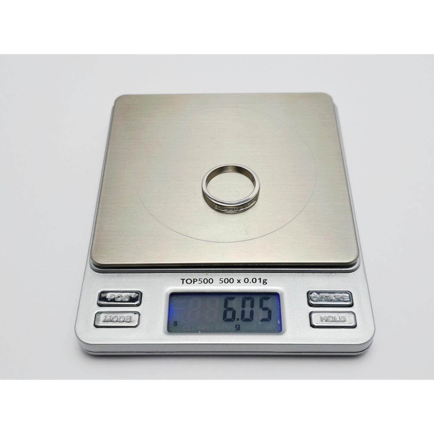 14K White Gold Single Row Princess Cut Diamond Wedding Band Ring