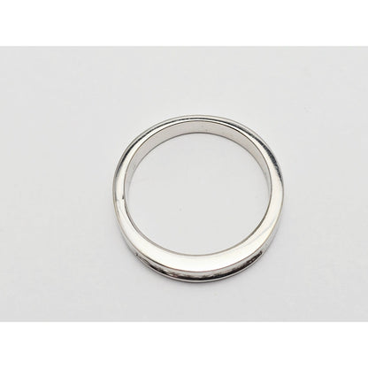 14K White Gold Single Row Princess Cut Diamond Wedding Band Ring