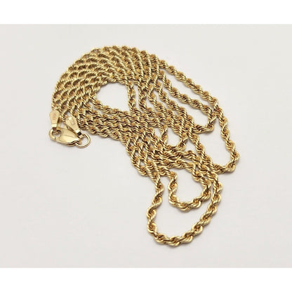 14K Yellow Gold Rope Chain Necklace