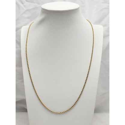 14K Yellow Gold Rope Chain Necklace