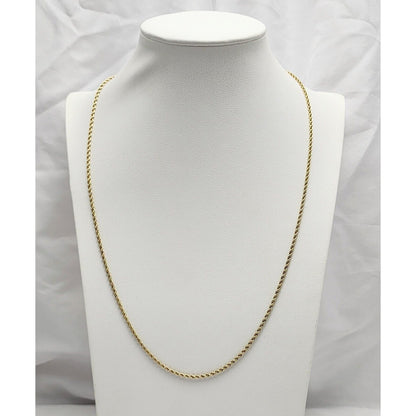 14K Yellow Gold Rope Chain Necklace