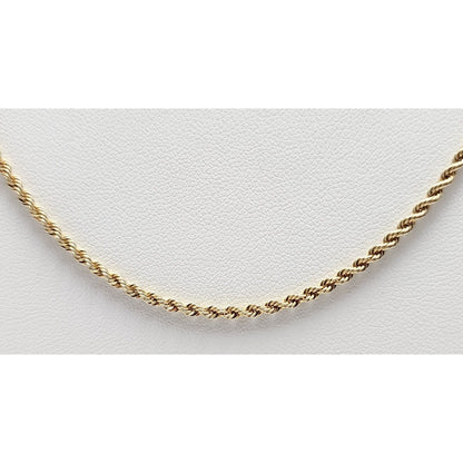 14K Yellow Gold Rope Chain Necklace