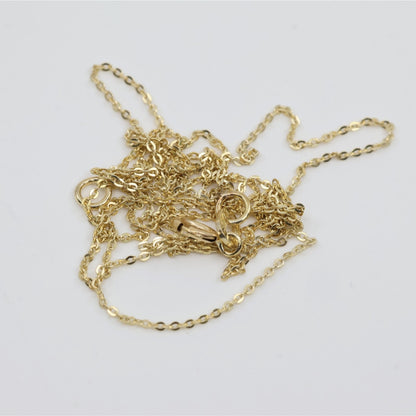 Thin 10K Yellow Gold Cable Link Chain Necklace