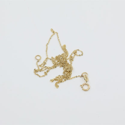 Thin 10K Yellow Gold Cable Link Chain Necklace